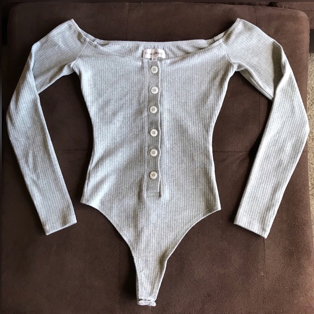 Grey Long-sleeve Bodysuit